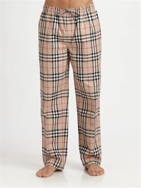 burberry check dress pants|burberry check cotton pajama pants.